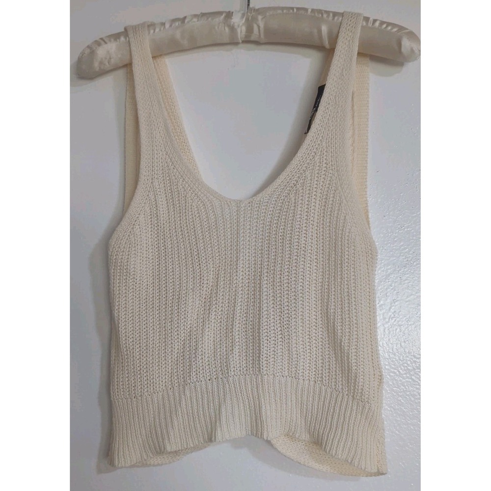 Lulus lets Get Away Womens XS crochet twist Back Cotton Top‎ Tank